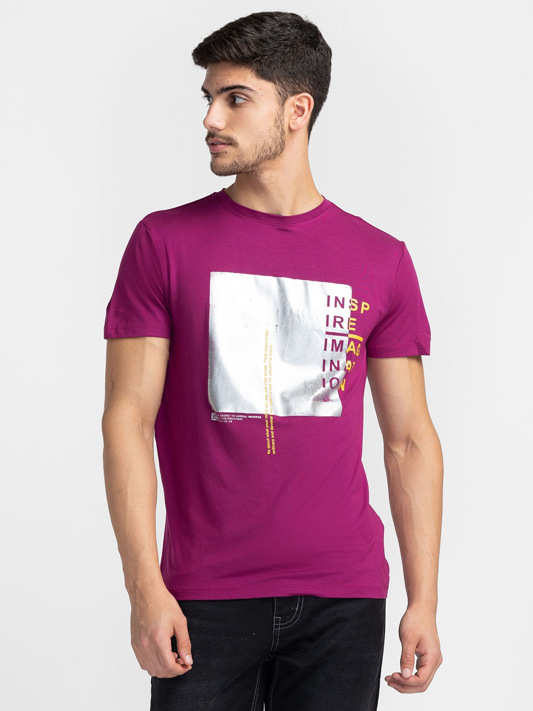 globus | Globus Magenta Printed Regular Fit Party Tshirt