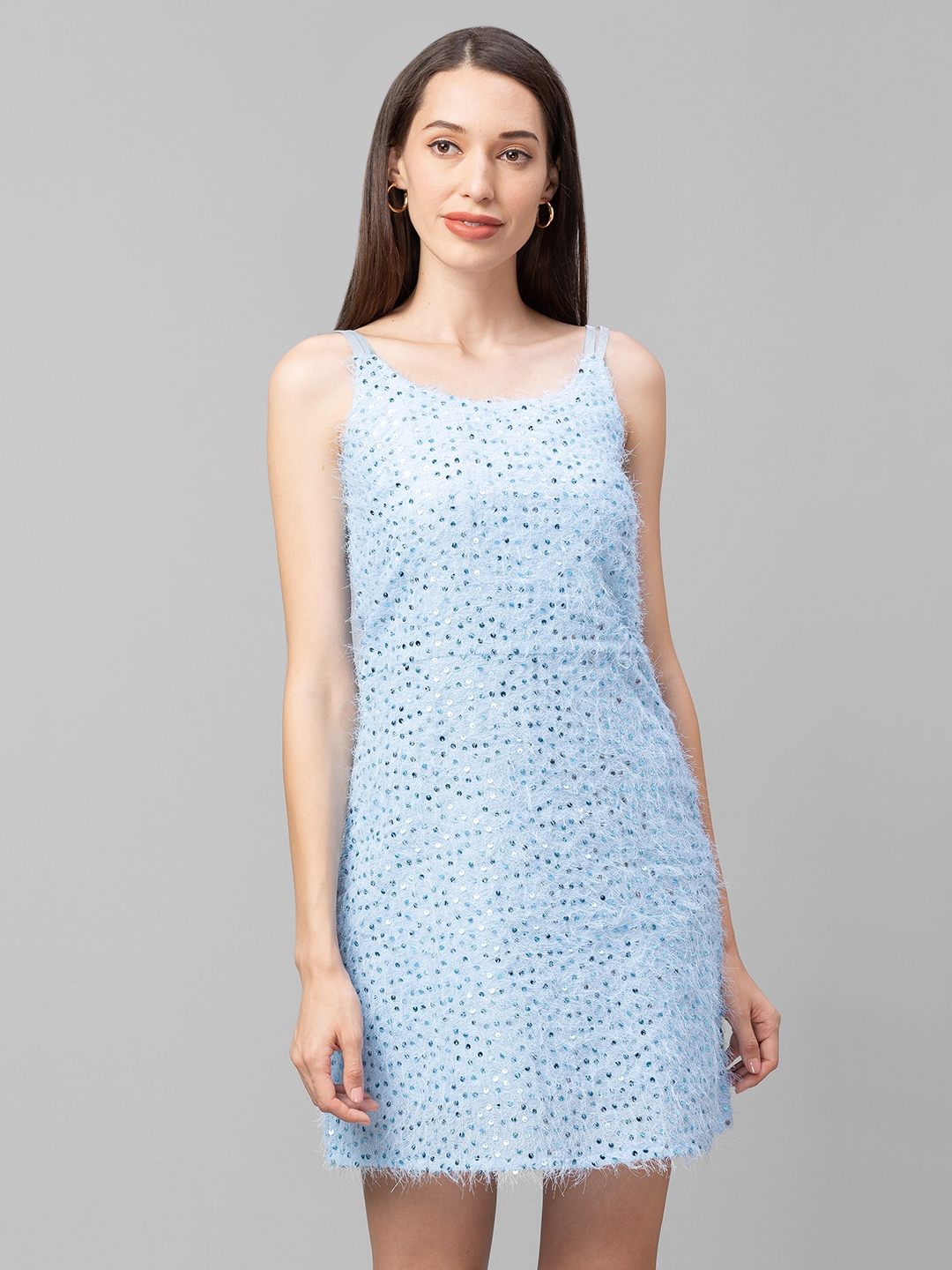 globus | Globus Blue Embellished Fit and Flare Dress