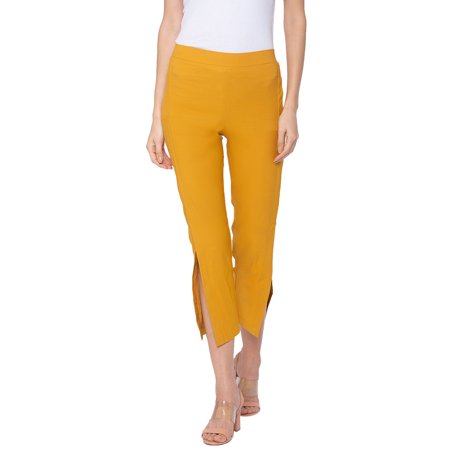 globus | Globus Yellow Solid Trousers