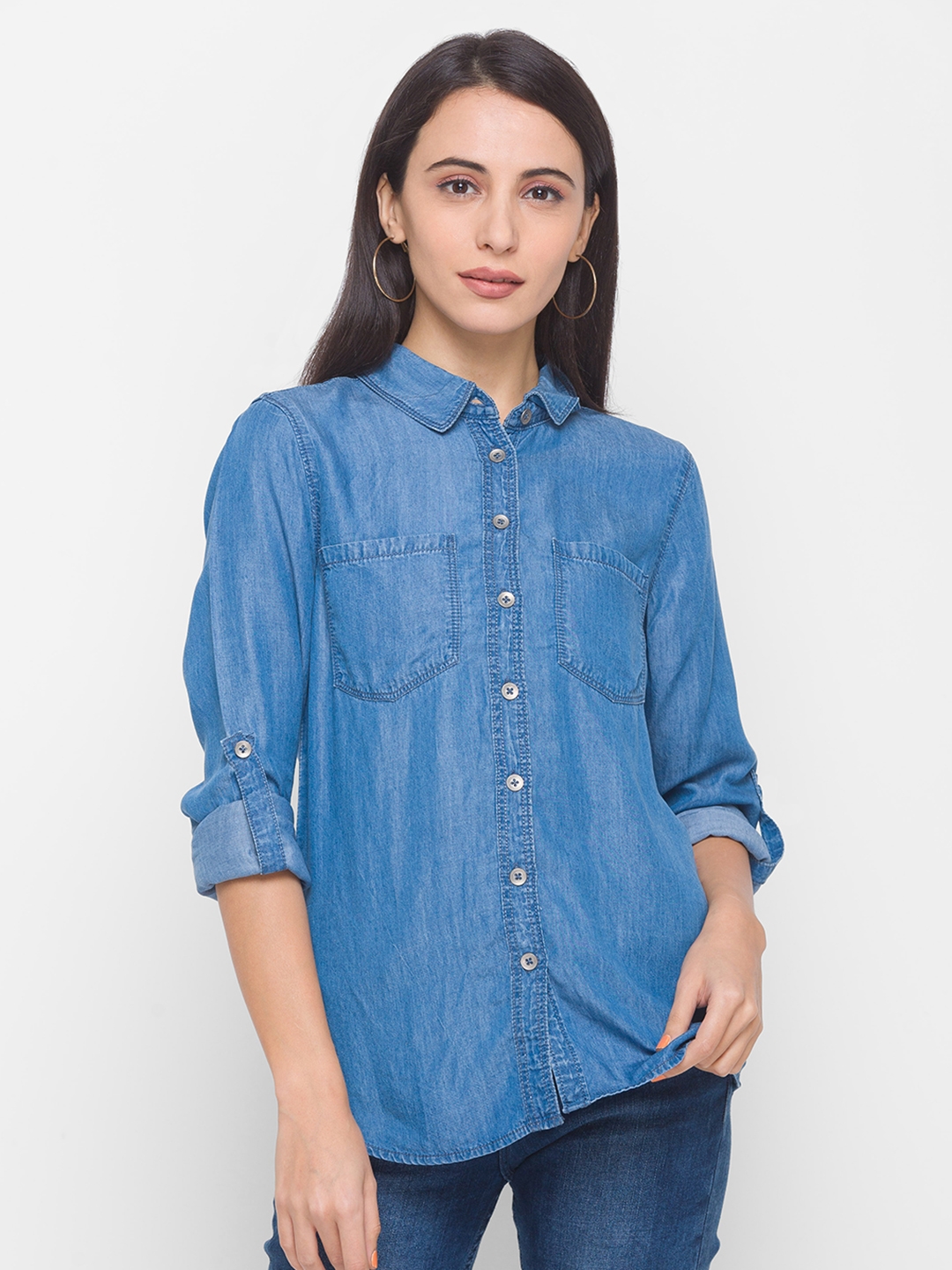 globus | Blue Solid Casual Shirt
