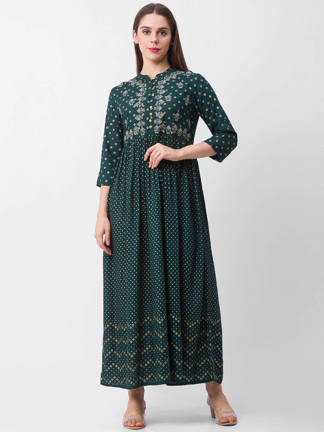 globus | Globus Green Printed Dress