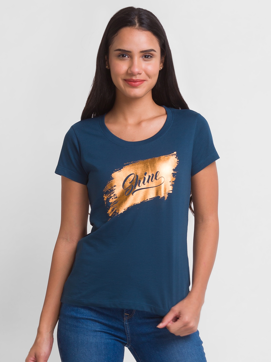 globus | Globus Teal Printed Tshirt