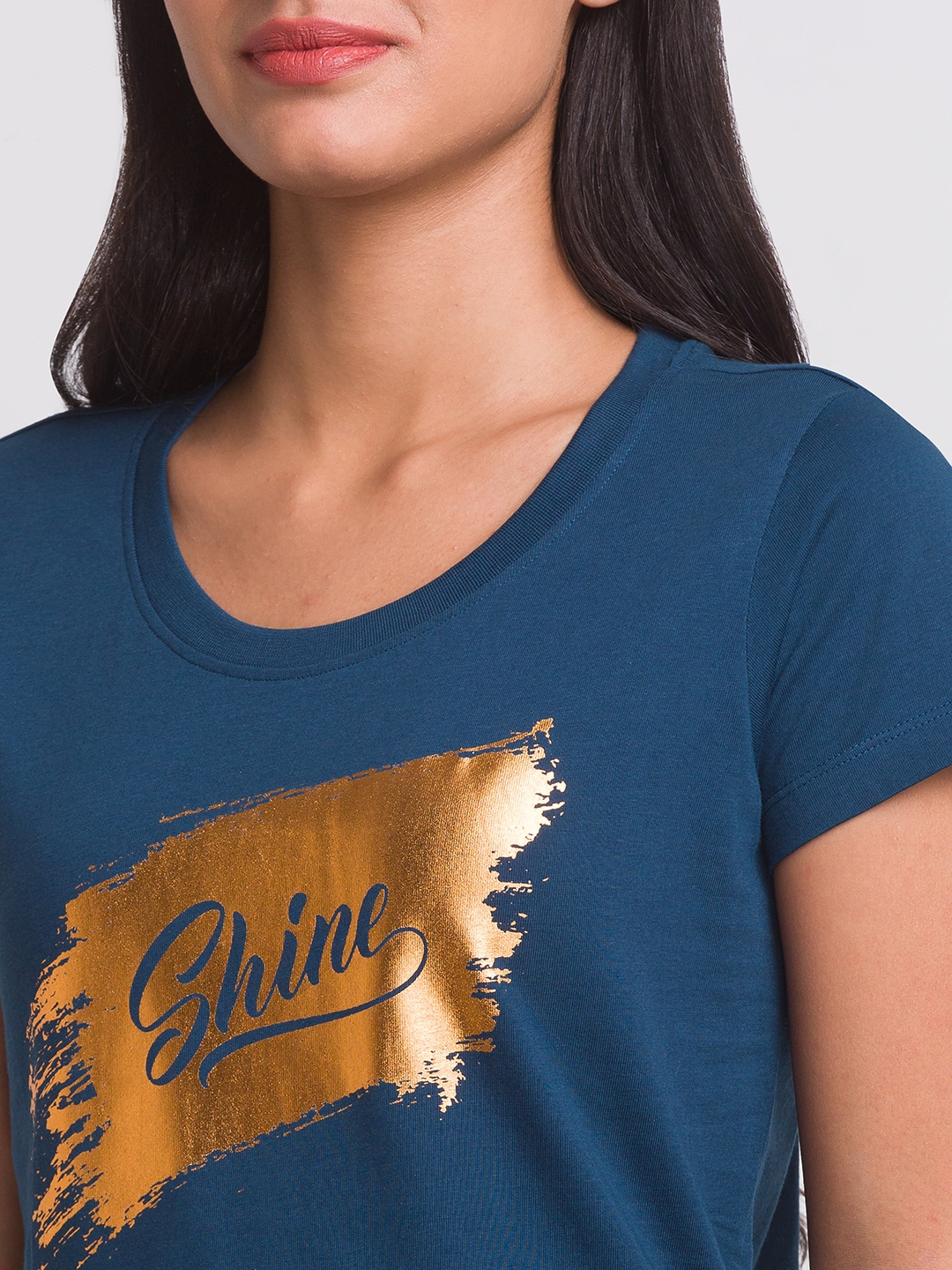 Globus Teal Printed Tshirt