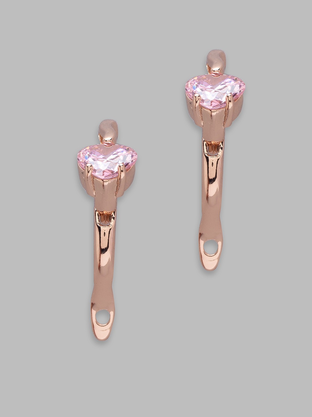 globus | Globus Rose Gold Plated Heart Shaped Studs Earring