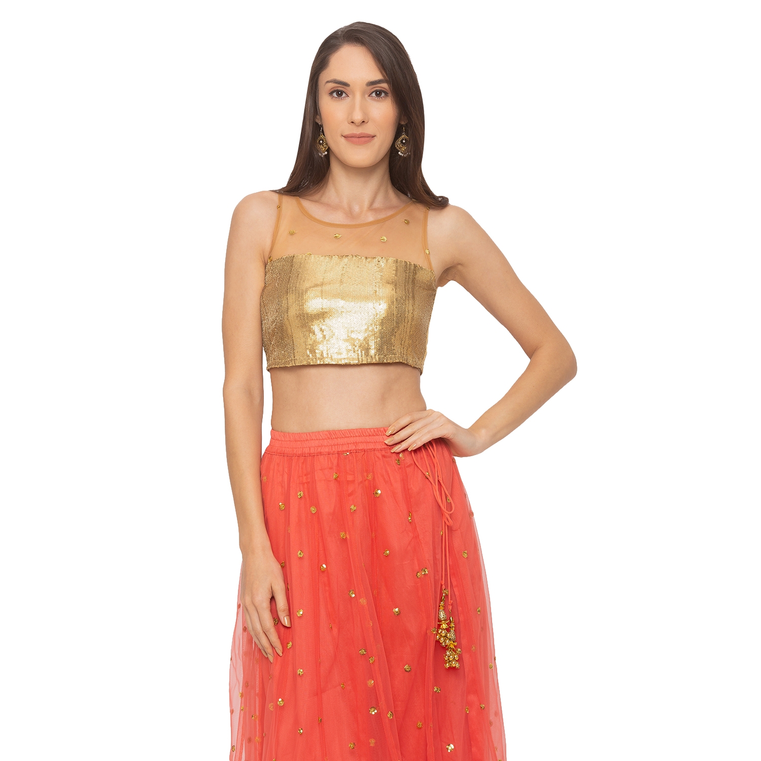 globus | Gold Embroidered Blouson Top