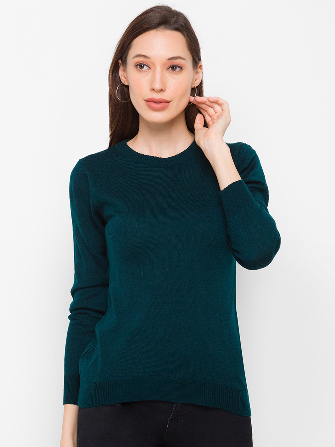 globus | Green Solid Sweater