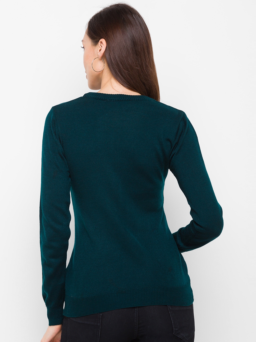 Green Solid Sweater