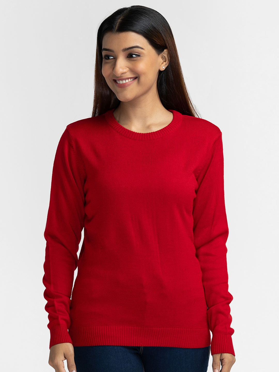globus | Globus Red Solid Pullover Sweater