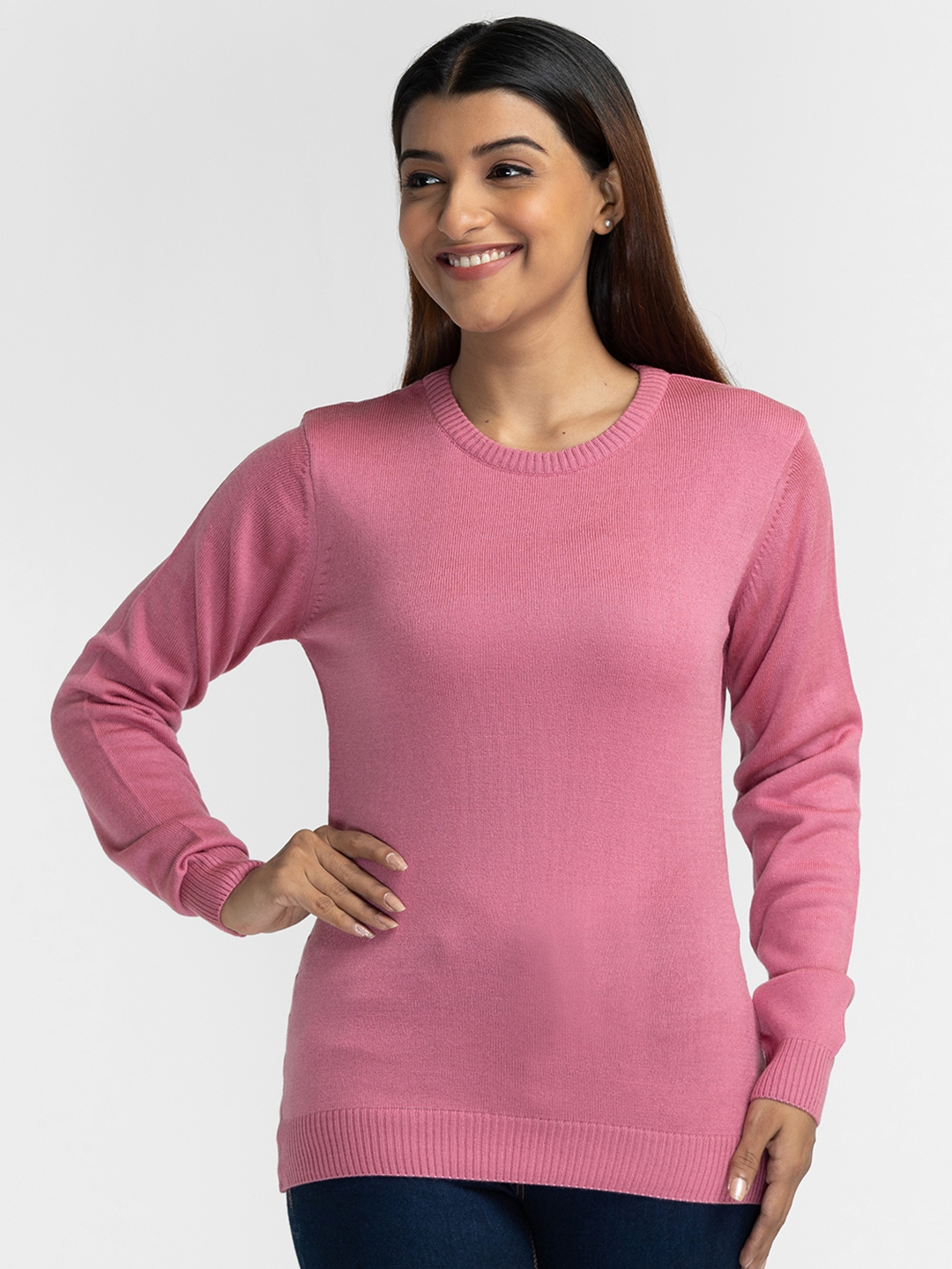 globus | Globus Salmon Solid Pullover Sweater