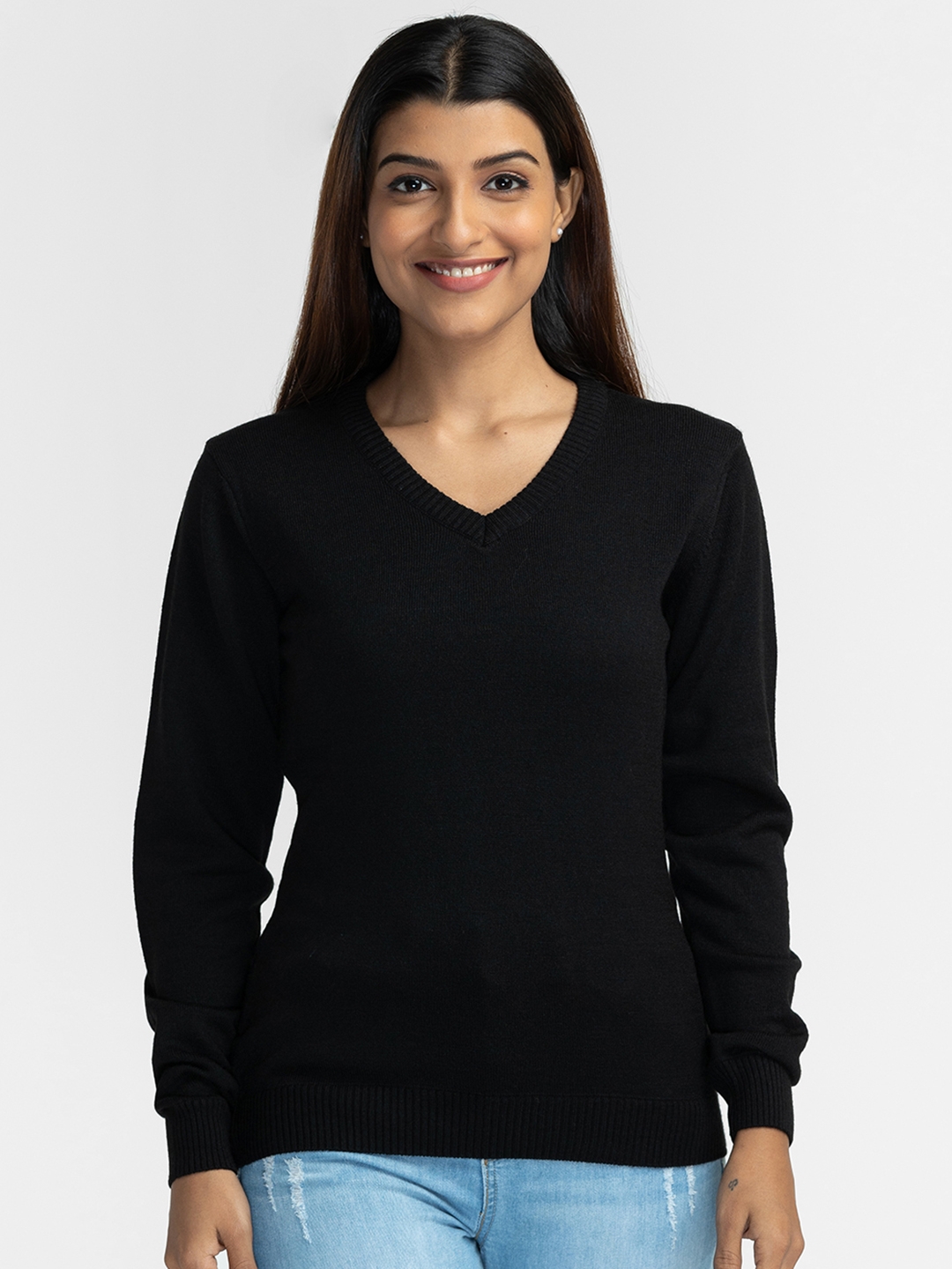 globus | Globus Black Solid Pullover Sweater