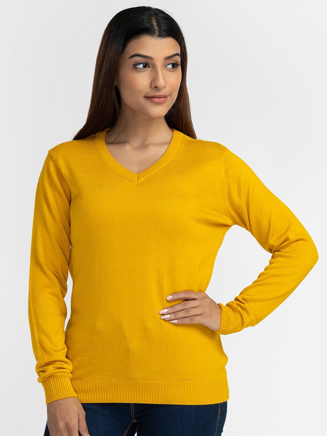 globus | Globus Yellow Solid Pullover Sweater
