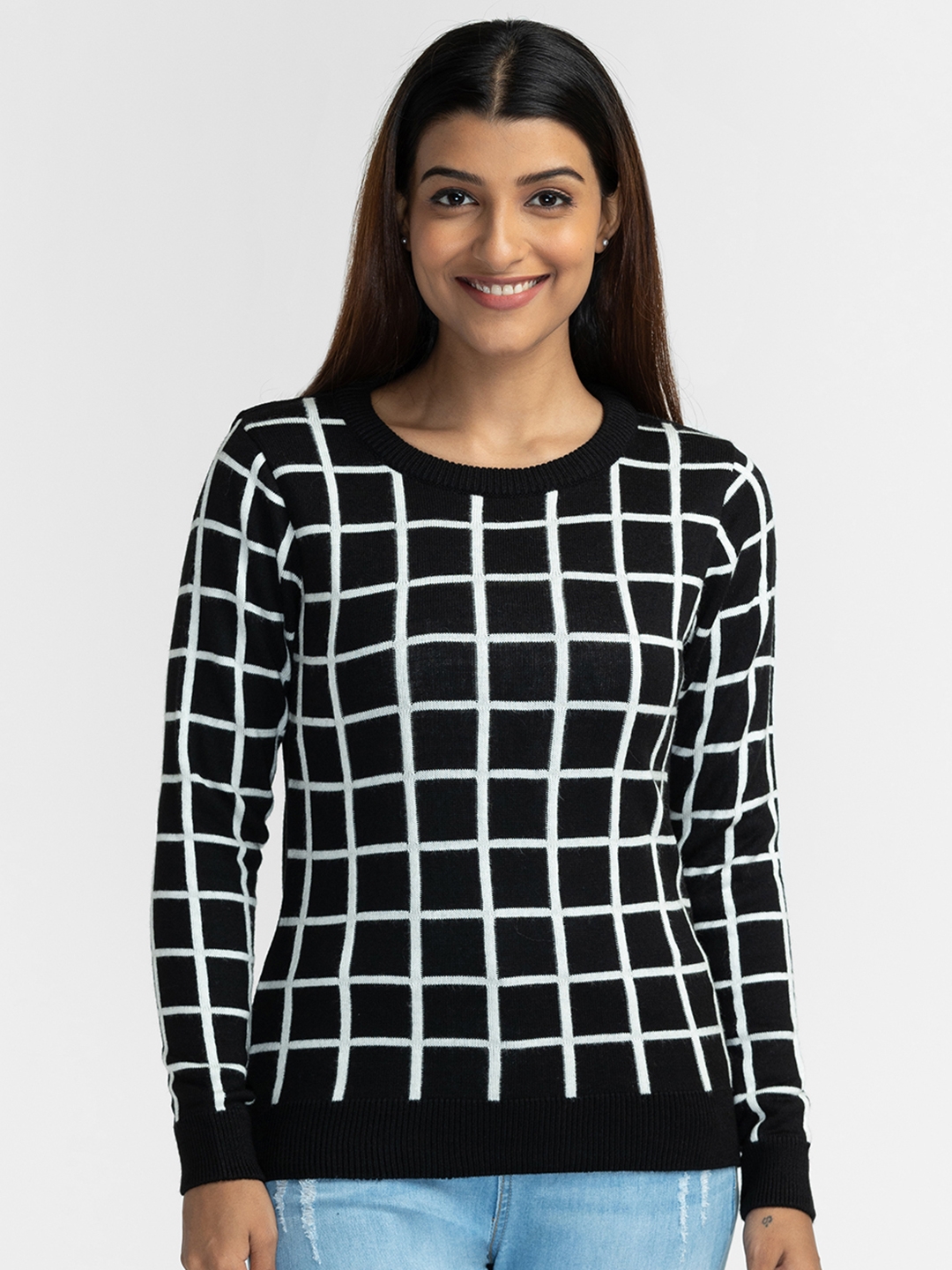 globus | Globus Black Checked Pullover Sweater