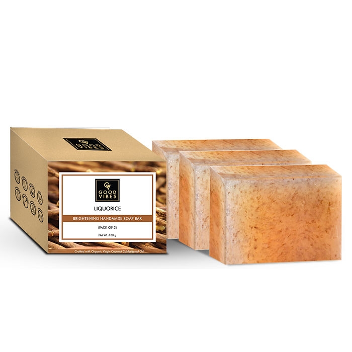 Good Vibes | Good Vibes Liquorice Brightening Handmade Soap Bar (Pack of 3) - 100g x 3