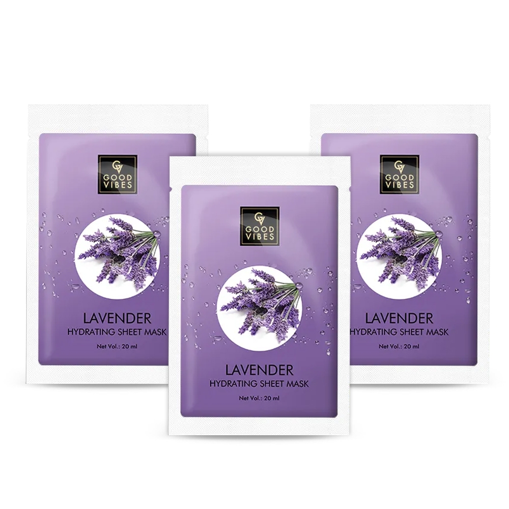 Good Vibes | Good Vibes Hydrating Sheet Mask - Lavender (20 ml) - (Pack of 3)