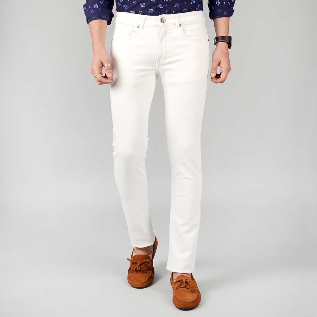 Greenfibre | White Solid Jeans (GFD-SN-528 EGRET)