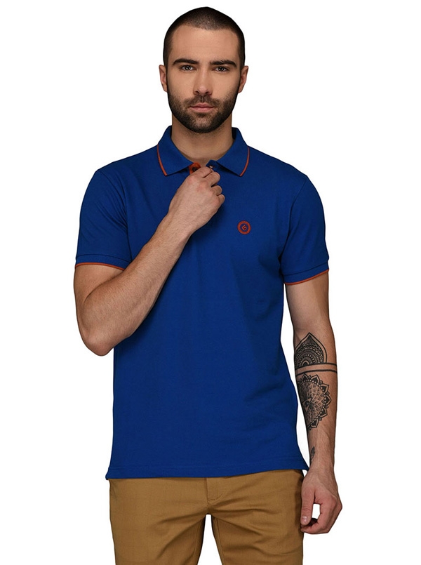 Royal Blue Slim Fit Polo T-Shirt | Greenfibre