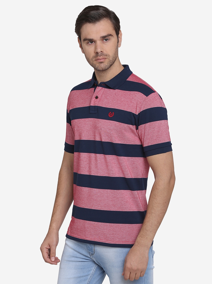 Greenfibre | Pink & Blue Striped Polos (GFP-ST-102B TEABERRY)