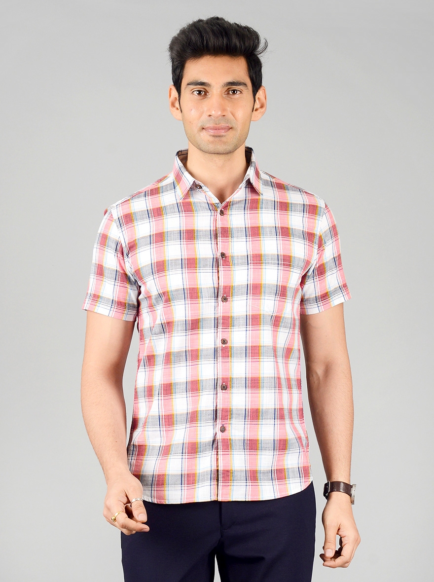 Greenfibre | Red Checked Casual Shirts (GFS-CH-464A ROCOCO REDS CHECKS)