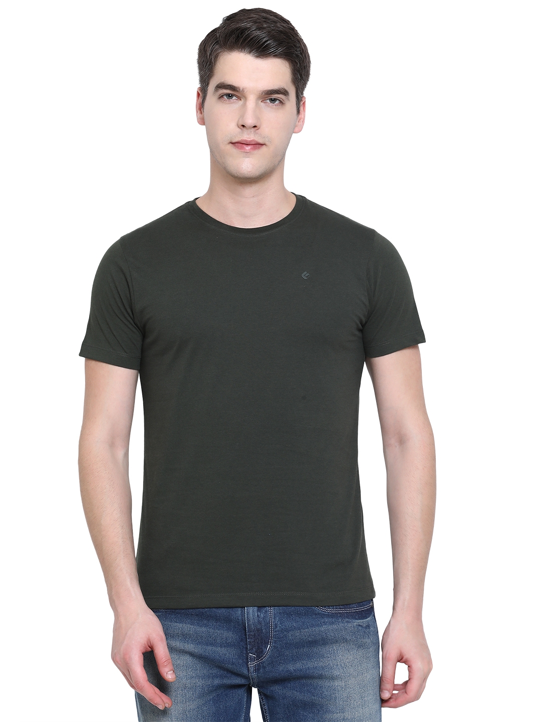 Greenfibre | Olive Solid Slim Fit T-Shirt | Greenfibre