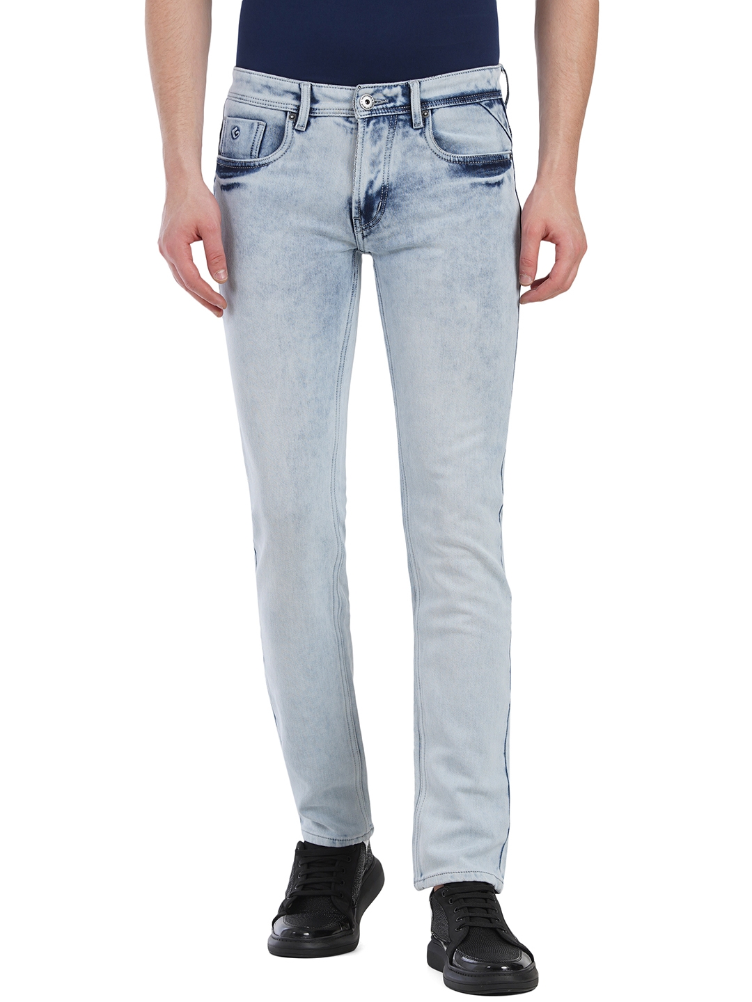 Light Blue Washed Narrow Fit Jeans | Greenfibre