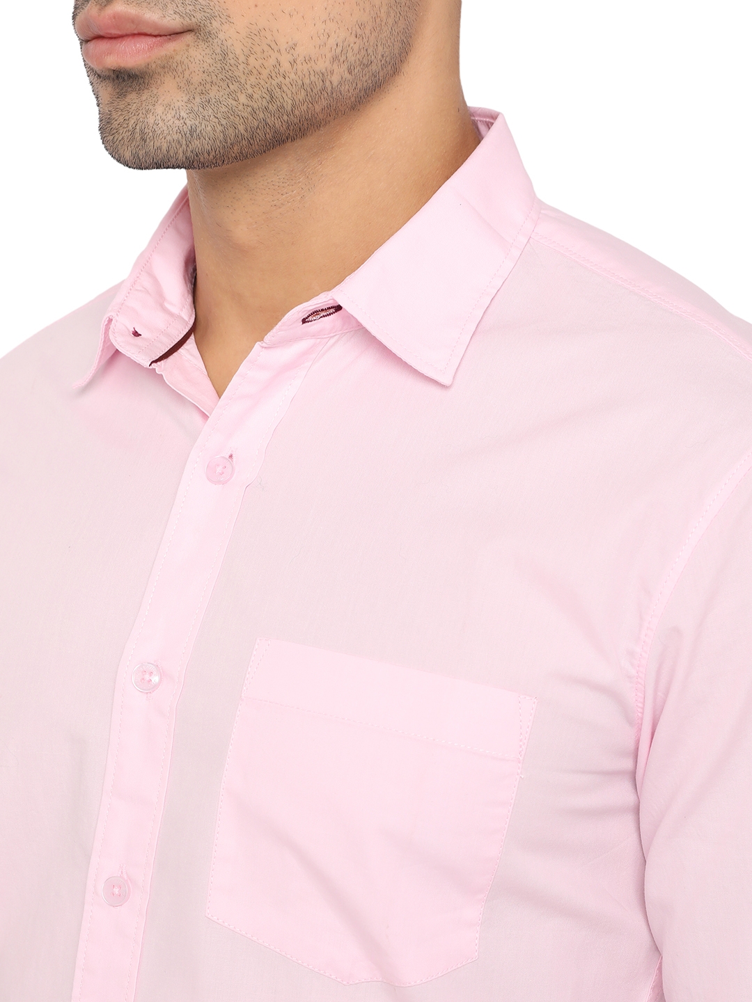Cradle Pink Solid Slim Fit Semi Casual Shirt | Greenfibre
