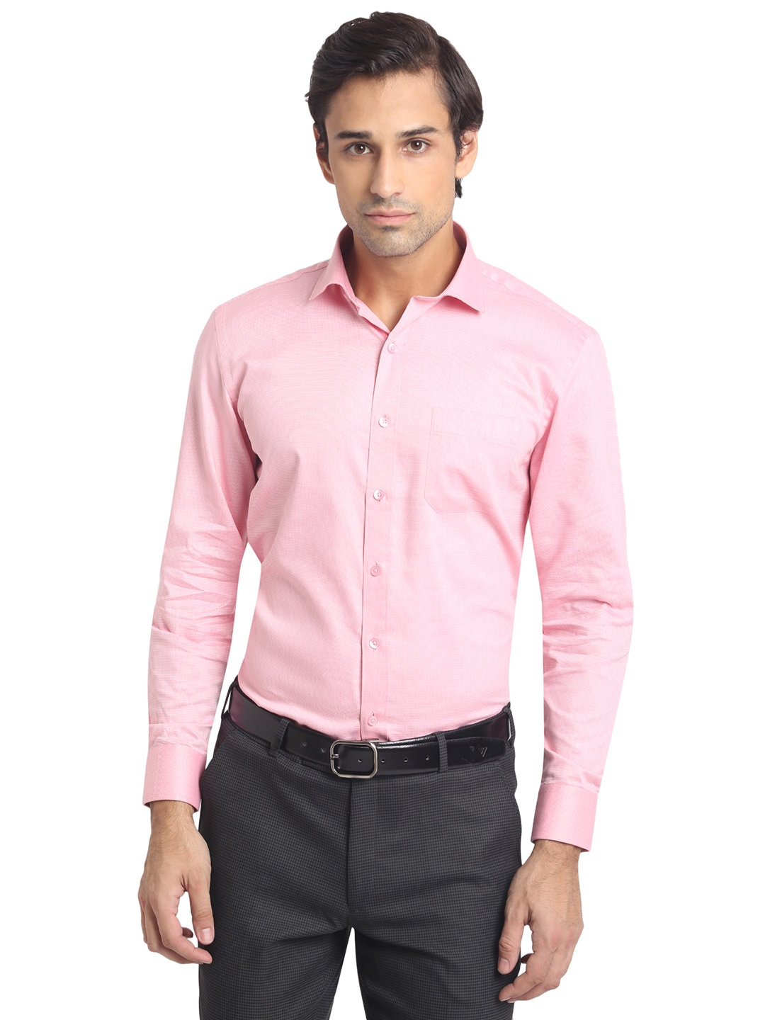 Greenfibre | Pink Solid Formal Shirts (GFR689/1,PINK SELF (R))