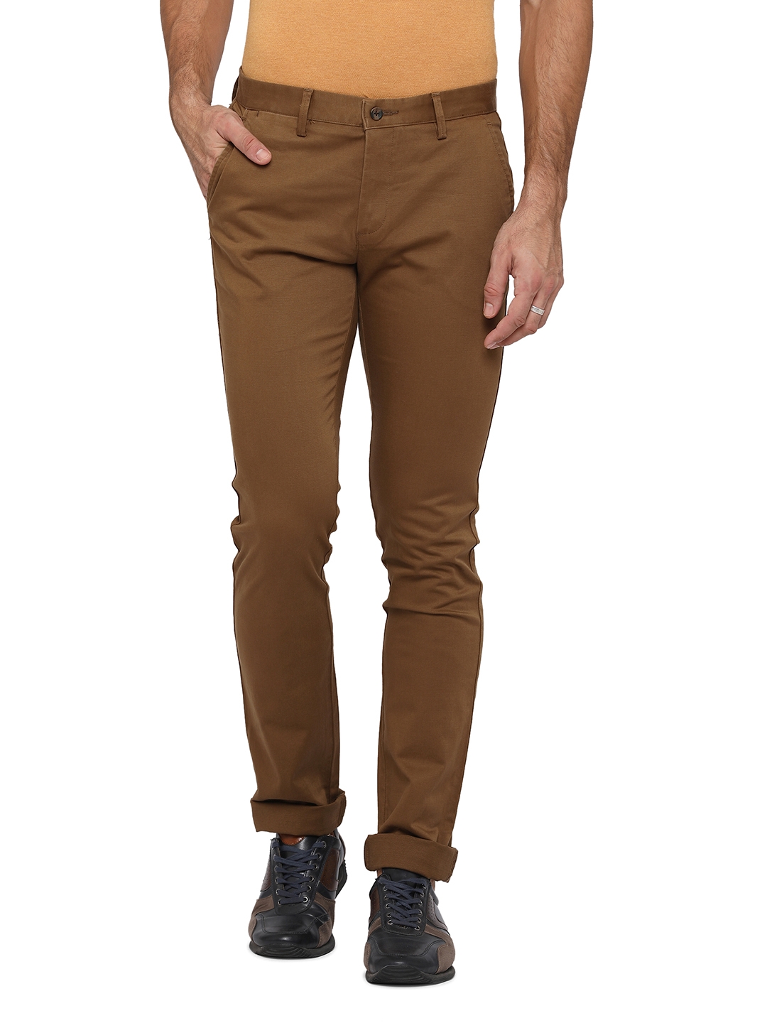 Greenfibre | Brown Solid Trousers (GFSS030/1,COFFEE BRW)