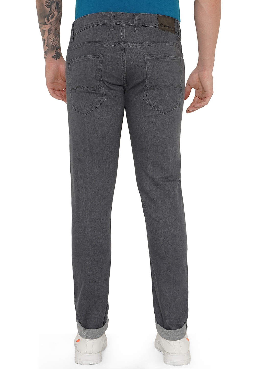 Steel Grey Washed Narrow Fit Jeans | Greenfibre