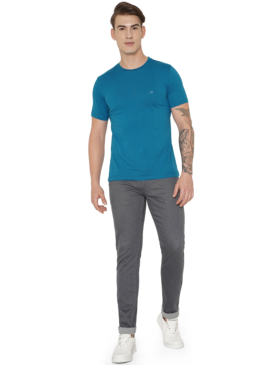 Steel Grey Washed Narrow Fit Jeans | Greenfibre