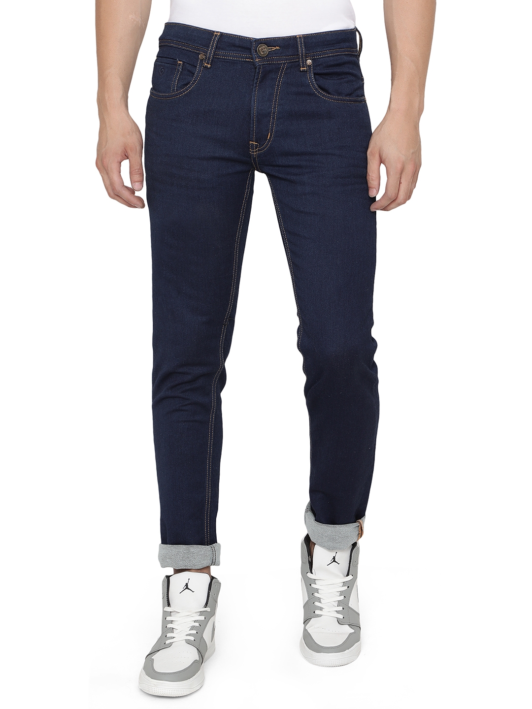 Greenfibre | Dark Indigo Blue Washed Narrow Fit Jeans | Greenfibre