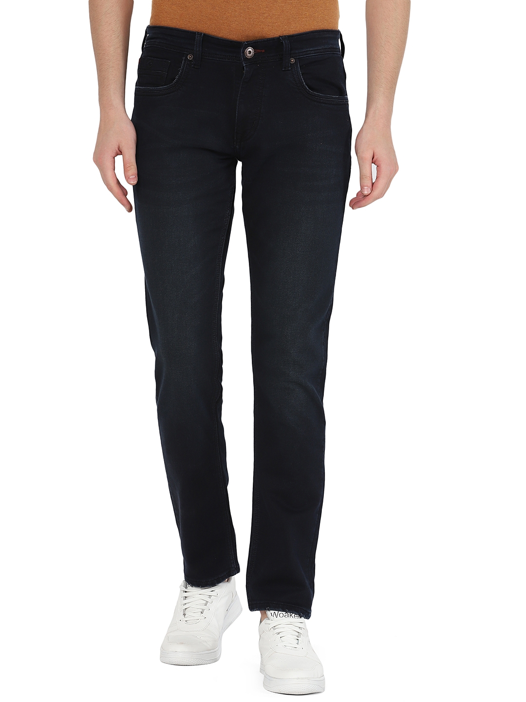 Indigo Blue Washed Straight Fit Jeans | Greenfibre