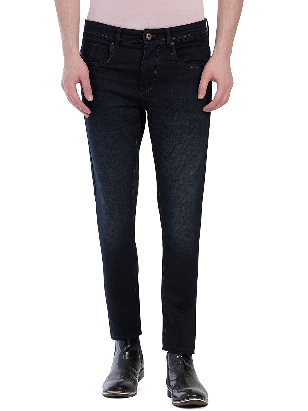 Greenfibre | Night Grey & Blue Solid Slim Fit Jeans | Greenfibre