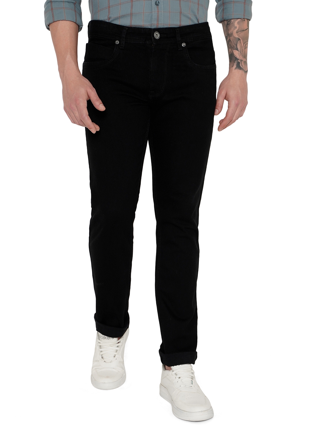 Raw Black Washed Narrow Fit Jeans | Greenfibre