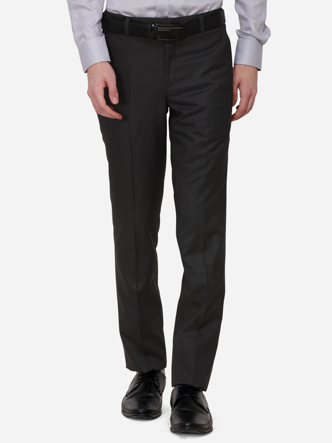 Greenfibre | Grey Solid Formal Trousers (TGFS163/2,D.GREY SELF)