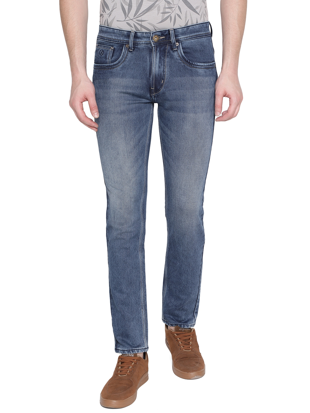 Greenfibre | Cloud Blue Solid Narrow Fit Jeans | Greenfibre