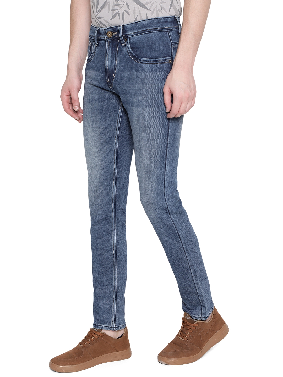 Cloud Blue Solid Narrow Fit Jeans | Greenfibre