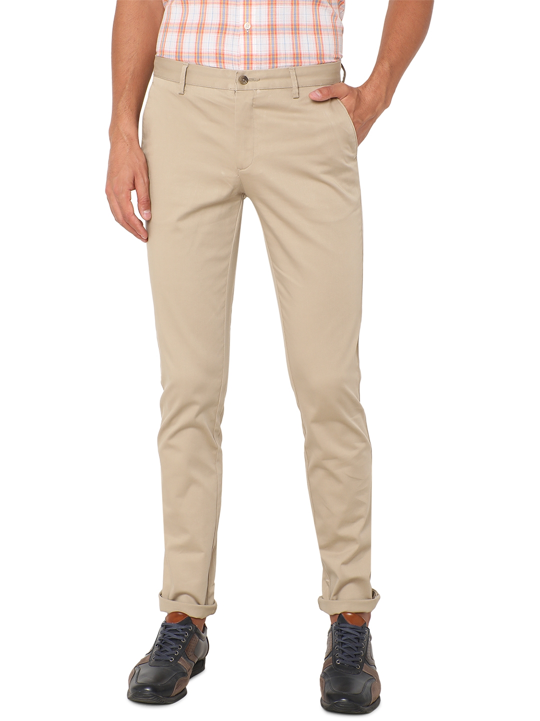 Greenfibre | Beige Solid Trousers (GFSS005/5,BISCUIT SOILD)