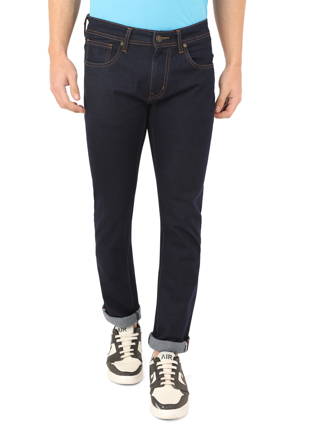 Greenfibre | Dark Blue Solid Straight Fit Jeans | Greenfibre