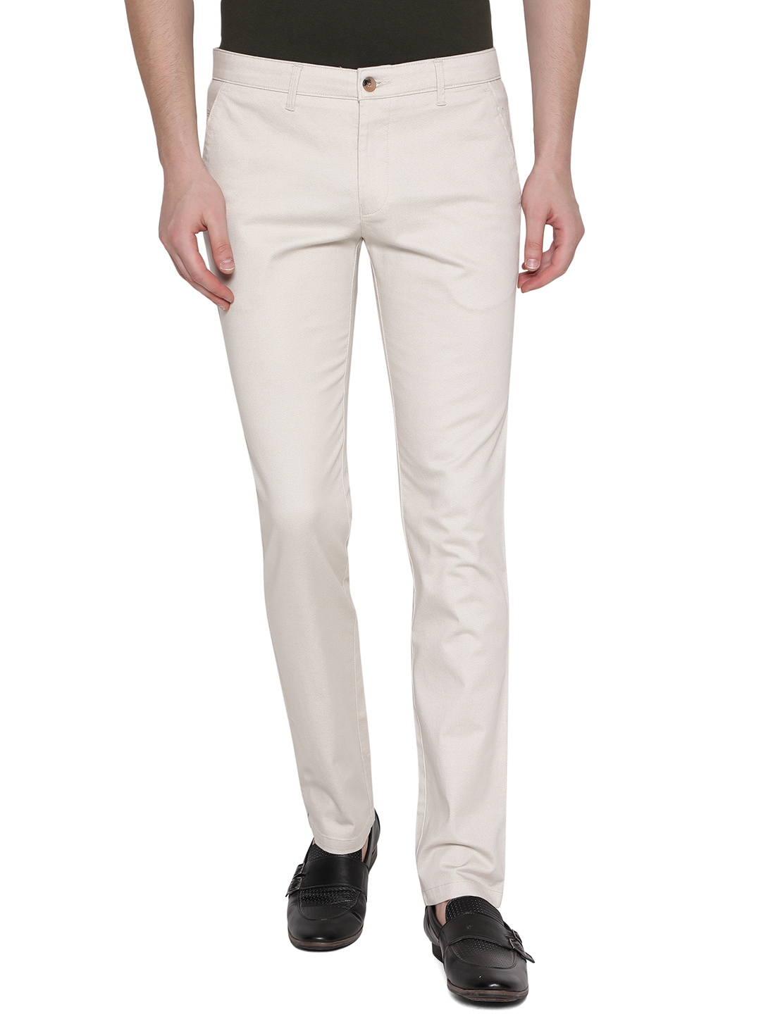 Greenfibre | Fawn Solid Super Slim Fit Casual Trouser | Greenfibre