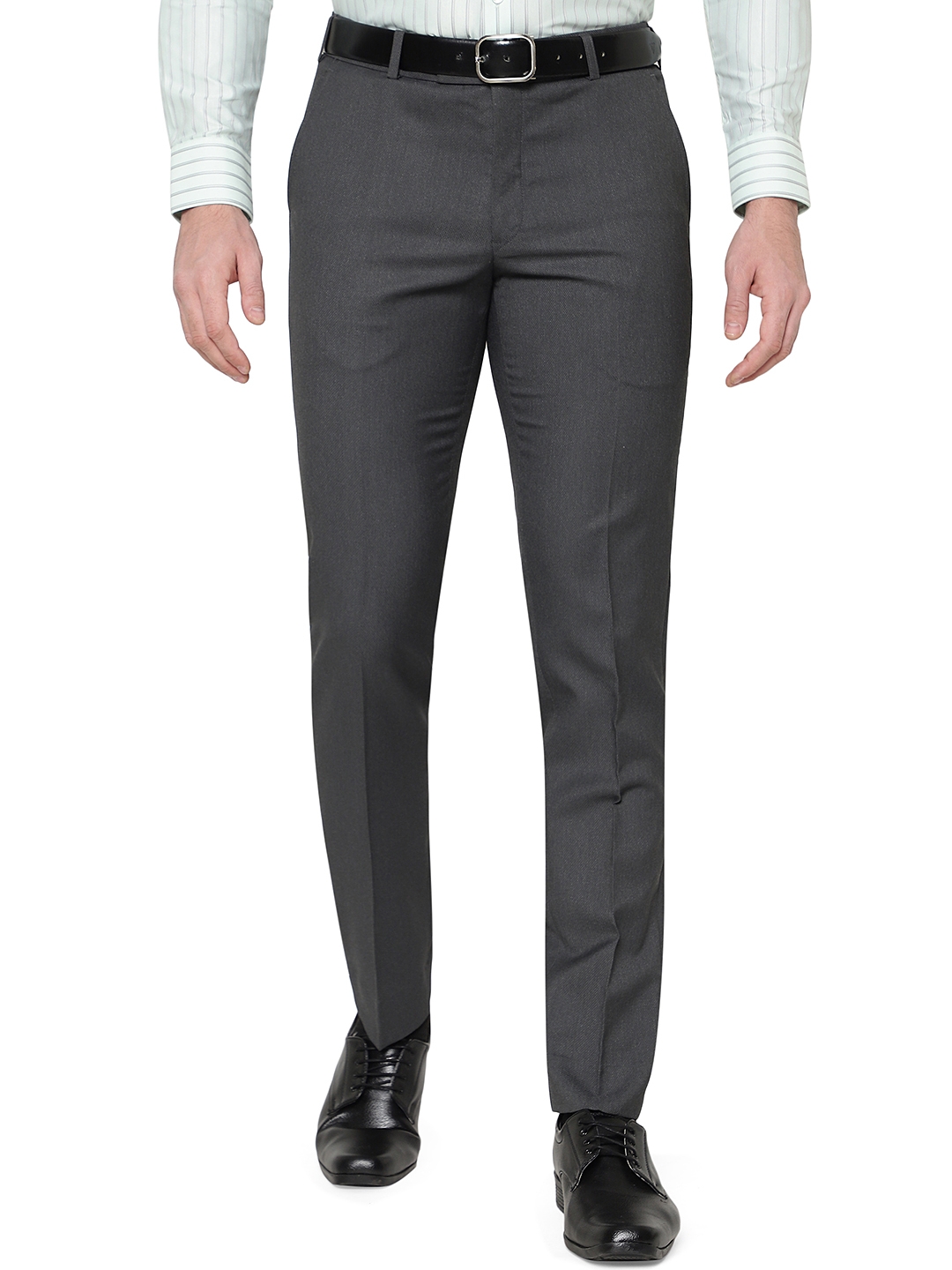 Greenfibre | Grey Solid Super Slim Fit Formal Trouser | Greenfibre
