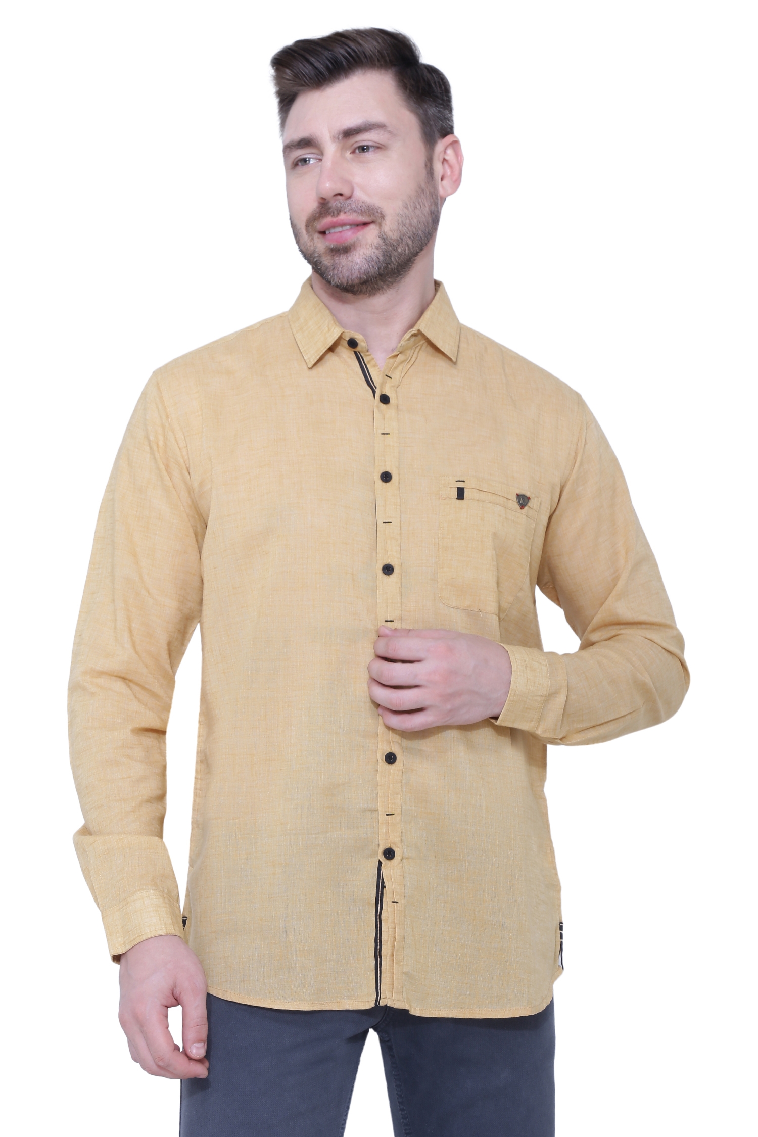 Kuons Avenue Men's Linen Casual Shirt-KACLFS1395A