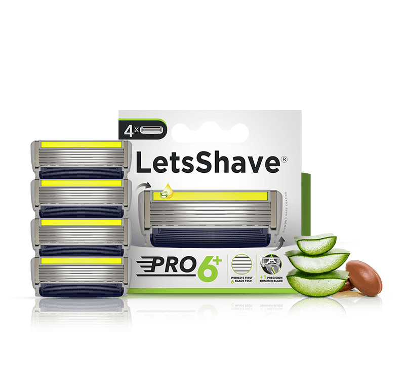 LetsShave Pro 6 Plus Shaving Blades - Pack of 4 Razor Blades