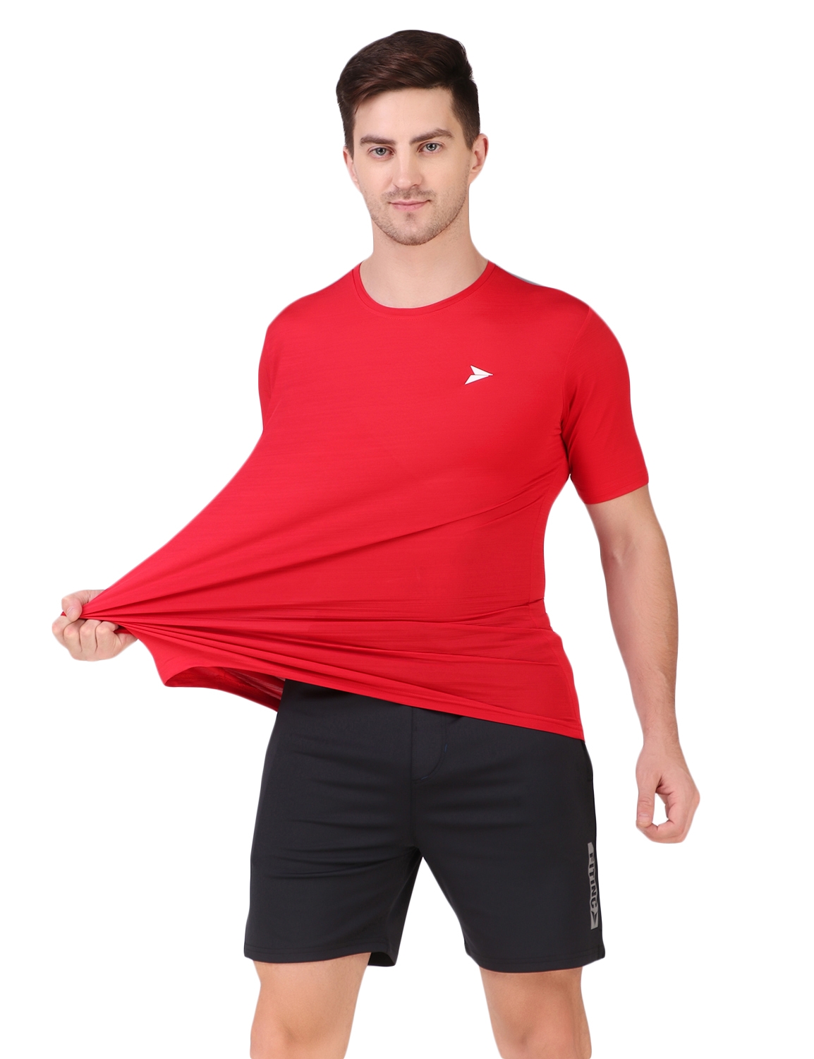 Fitinc | Fitinc Men's Round Neck Slimfit Gym & Active Sports Red T-Shirt 3