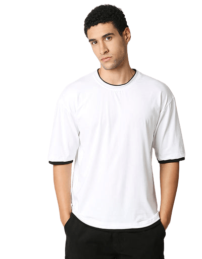 Hemsters | Hemsters Men Solid Casual White T-Shirt