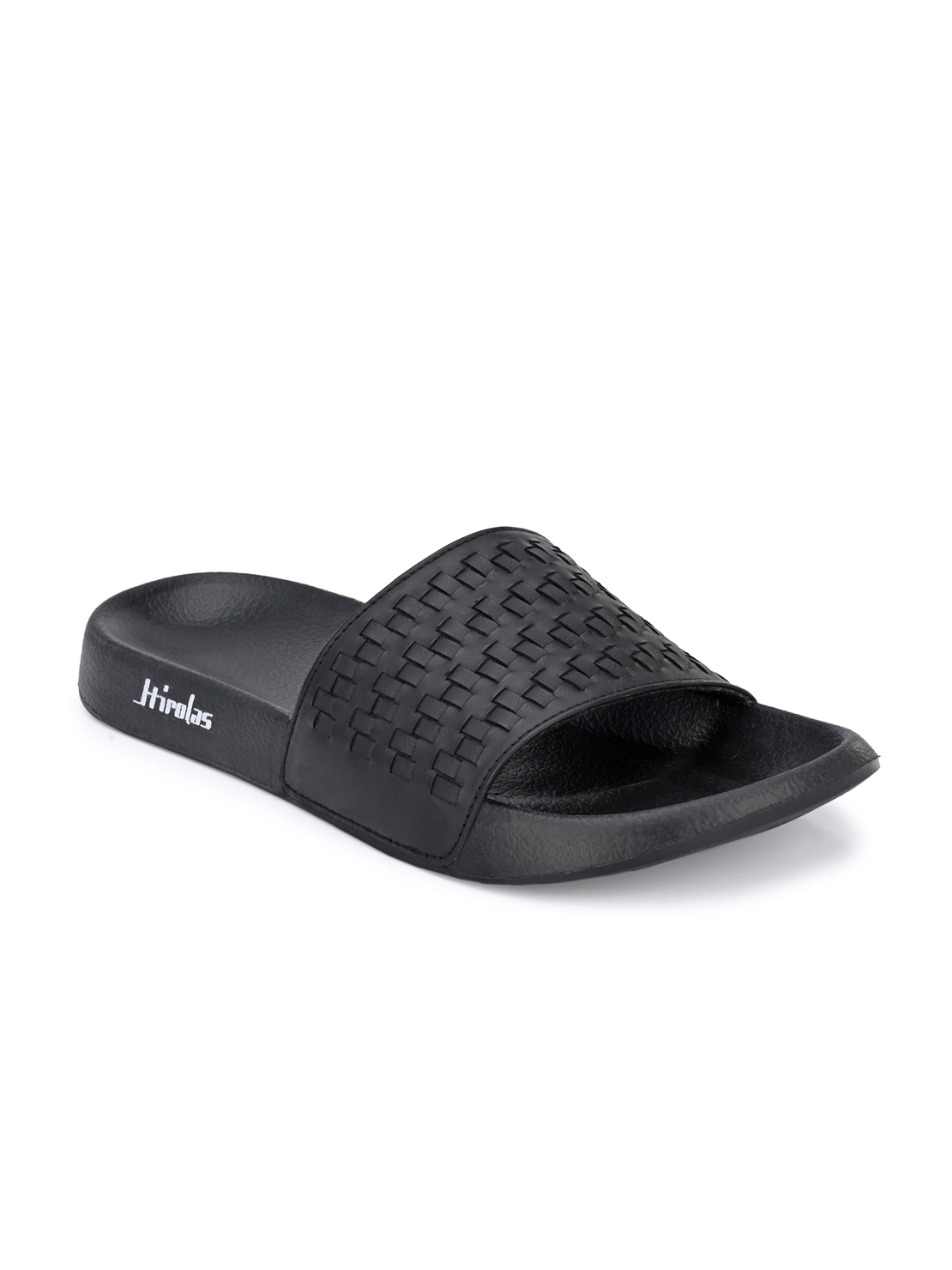 Hirolas | Hirolas® Men Weaved  Slipper Sliders - Black