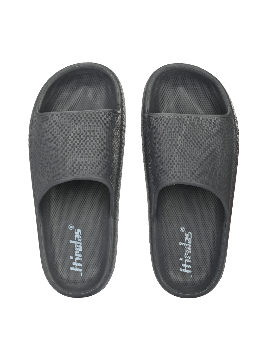 Hirolas | Hirolas® Men cushioned Fluffy comfortable  Slipper Sliders - Black