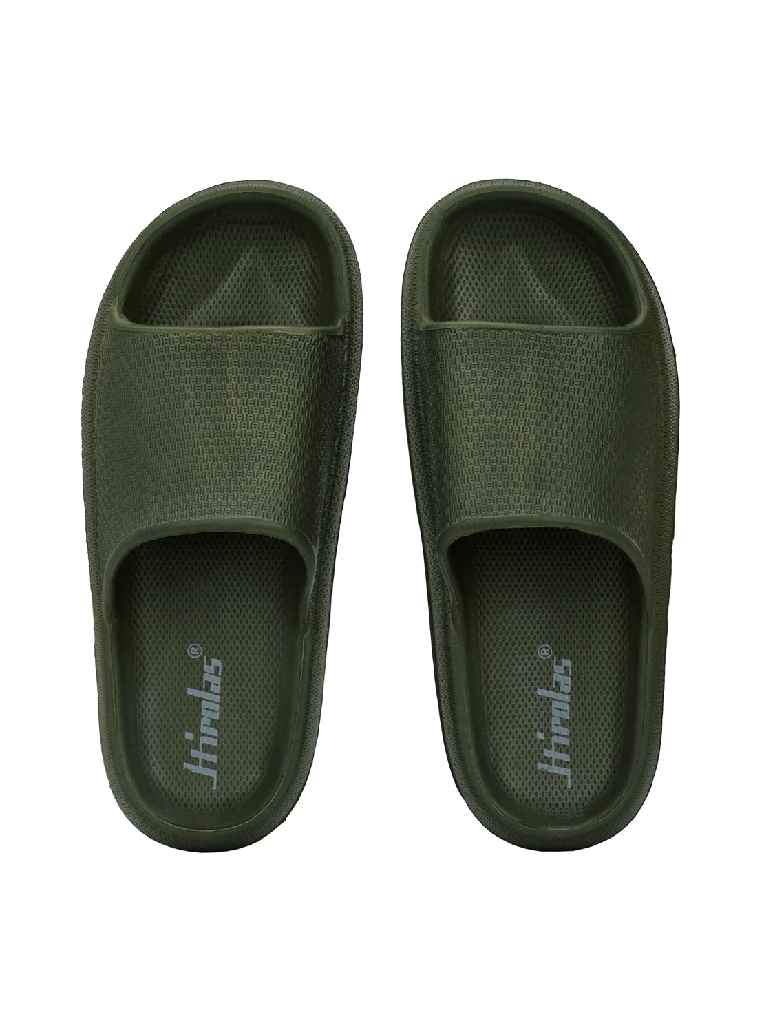 Hirolas | Hirolas® Men cushioned Fluffy comfortable  Slipper Sliders - Olive Green