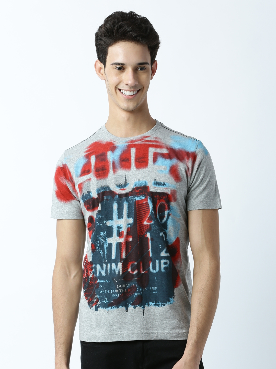 HUETRAP | Denim Club Printed Grey T-shirt 