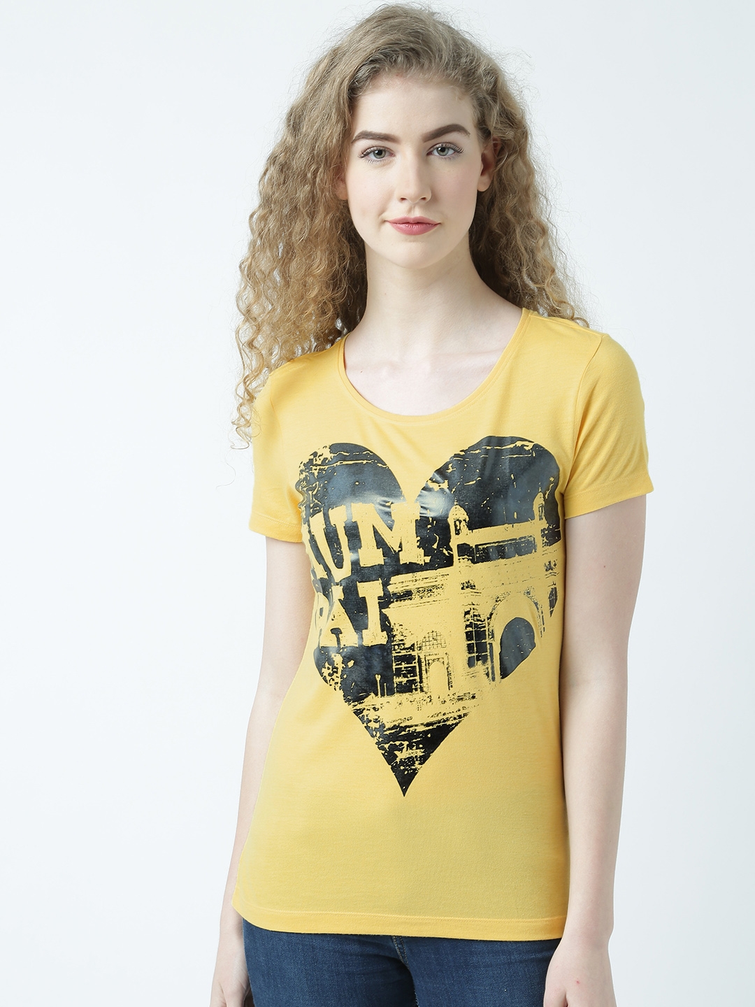 HUETRAP | Yellow Heart Printed T-shirt