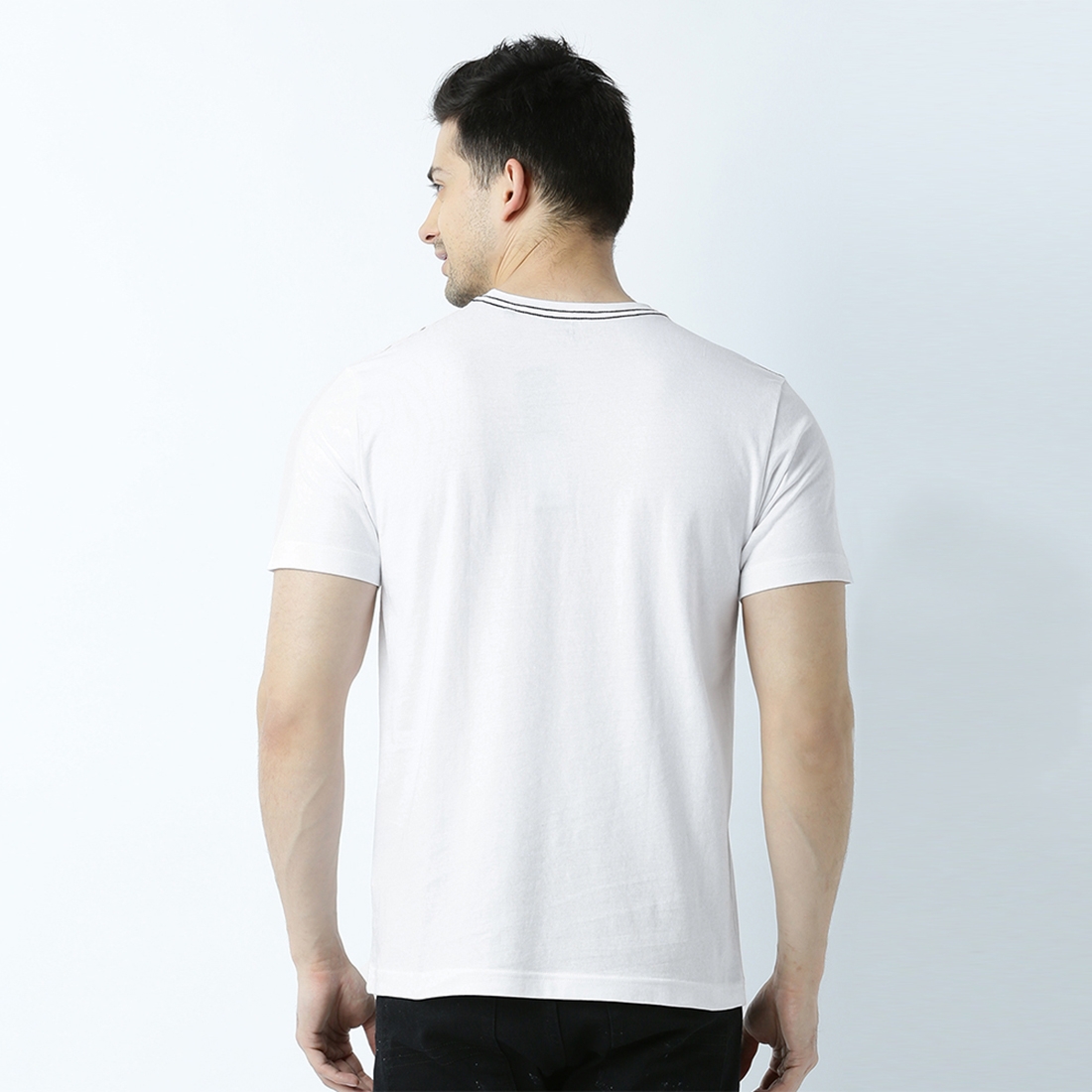 HUETRAP | Huetrap Men's Graphic Round Neck Short Sleeve White T-Shirt 1